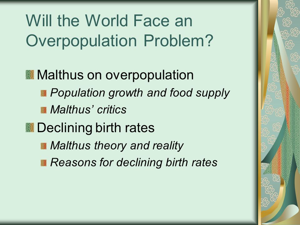 Overpopulation causes social problems essay